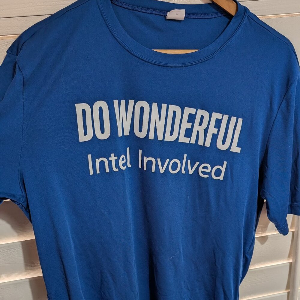 Do Wonderful Intel Involved Blue Moisture-Wicking T-shirt Size M